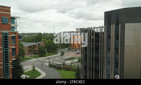 Coventry University - View from Lanchester Library onto Gosford Road Stock Photo