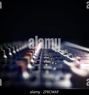Sound recording studio mixing desk for music production Stock Photo