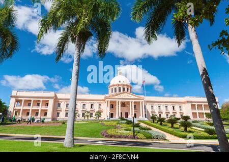 Santo Domingo, Dominican Republic - January 11, 2017: The National Palace on a sunny day Stock Photo