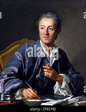 Diderot. Portrait of the French philosopher, Denis Diderot (1713-1784) by Louis-Michel van Loo, oil on canvas, 1767 Stock Photo