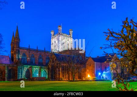 Sunset view of the Chester cathedral, England Stock Photo