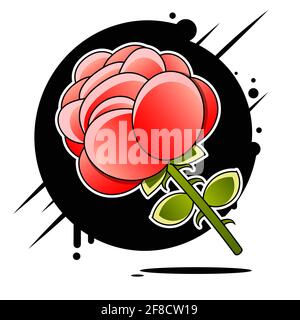 beautiful bouquet with red roses and leaves. Floral arrangement. design greeting card Stock Vector