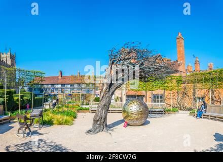 View of the New Place in Stratford upon Avon where William Shakespeare lived, England Stock Photo