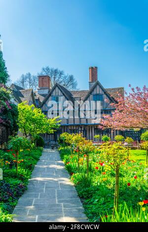 View of the Hall's Croft gardens in Stratford upon Avon, England Stock Photo