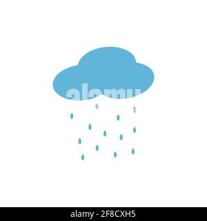 Blue Cloud Rain icon isolated on background. Modern simple flat forecast storm sign. Weather, internet concept. Trendy vector rain symbol for website Stock Vector