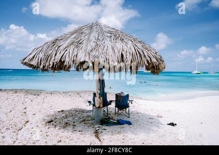 Boca Catalina Beach Aruba, rcks and clifs and blue ocean Aruba Stock Photo