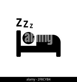 Sleep vector icon. Man sleeping on bed symbol isolated Vector illustration EPS 10 Stock Vector