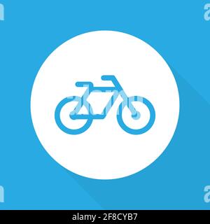 Bicycle vector icon. Bike symbol on blue background Vector illustration EPS 10 Stock Vector