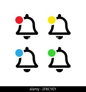 New notification vector icon set. Bell with notification symbol for social network Vector illustration EPS 10 Stock Vector