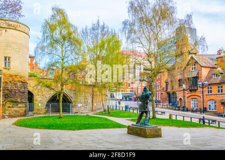 Statue of Robin Hood in Nottingham, England Stock Photo