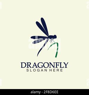 Dragonfly Logo Vector icon illustration design template Stock Vector