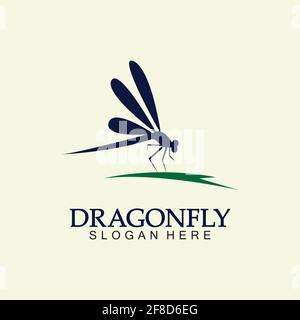 Dragonfly Logo Vector icon illustration design template Stock Vector