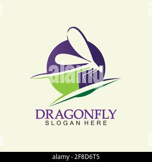 Dragonfly Logo Vector icon illustration design template Stock Vector