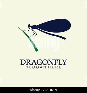 Dragonfly Logo Vector icon illustration design template Stock Vector