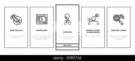 Respiratory Disease Onboarding Icons Set Vector Stock Vector