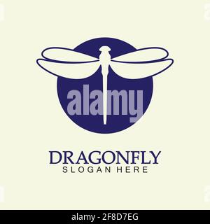 Dragonfly Logo Vector icon illustration design template Stock Vector
