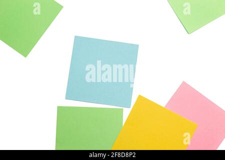 Blank colorful stickers for notes. Mockup for notes. Stock Photo