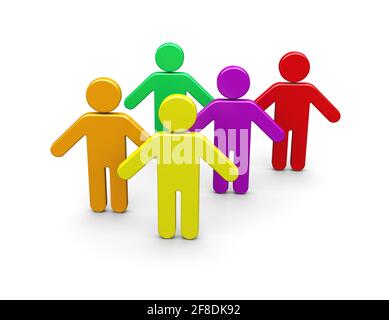 People group. Social network gathering concept. 3d image Stock Photo
