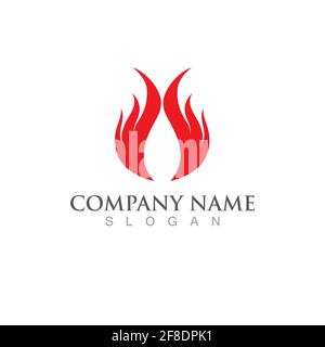 Fire flame vector illustration design template Stock Vector