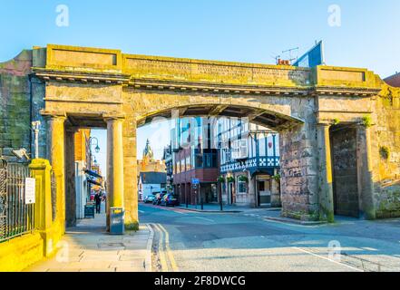 CHESTER, UNITED KINGDOM, APRIL 7, 2017: View of the northgate in the central Chester, England Stock Photo