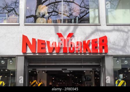 Entrance of a New Yorker Store in the city of Kiel in Germany Stock Photo
