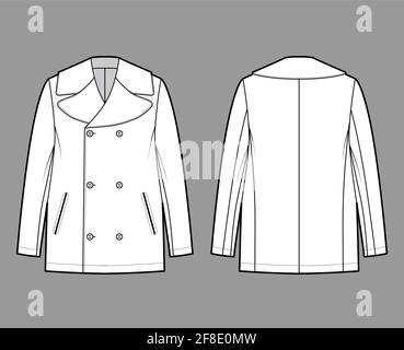 stand up collar pea coat