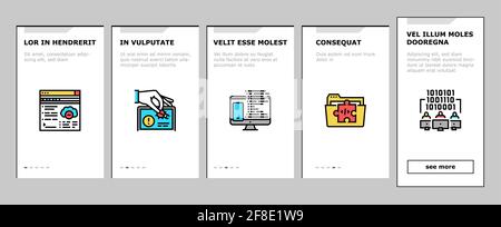 Dev Code Occupation Onboarding Icons Set Vector Stock Vector