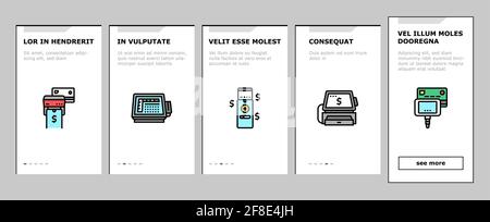 Pos Terminal Device Onboarding Icons Set Vector Stock Vector