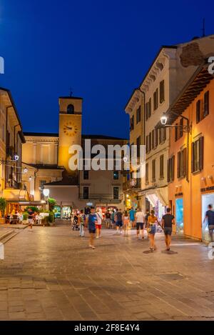 DESENZANO DEL GARDA, ITALY, JULY 23, 2019: Sunset view of Piazza Giuseppe Malvezzi in Desenzano del Garda in Italy Stock Photo