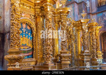 KYIV, UKRAINE, AUGUST 31, 2019: Interior of cathedral of Saint Sophia in Kyiv, Ukraine Stock Photo