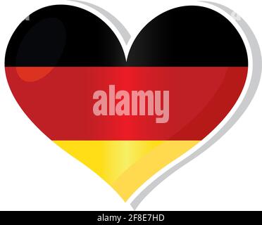 Flag of Germany in heart shaped - Vector illustration Stock Vector