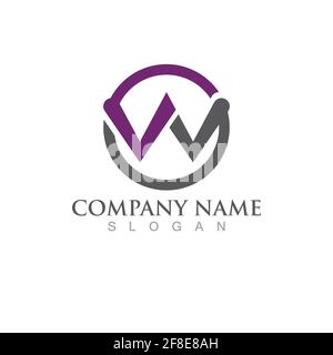 w Letter Logo Template vector illustration design Stock Vector