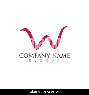 w Letter Logo Template vector illustration design Stock Vector