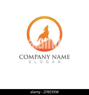 Wolf Logo Template vector illustration design Stock Vector