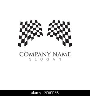 Race flag icon, simple design illustration vector Stock Vector