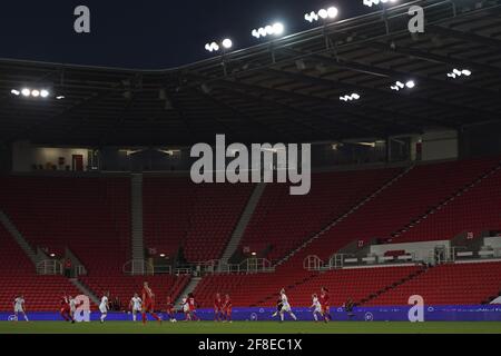 Stoke On Trent, UK. 13th Apr, 2021. General view of the Womens International Friendly match between England and Canada at the Bet365 Stadium in Stoke-on-Trent, United Kingdom Credit: SPP Sport Press Photo. /Alamy Live News Stock Photo