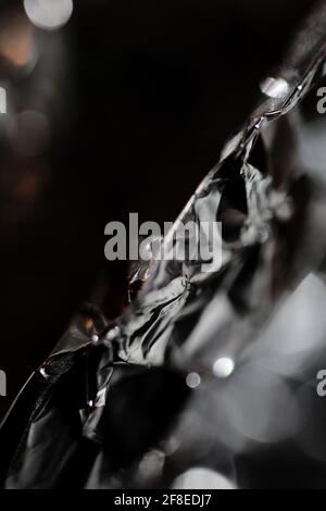 Aluminum paper colorful abstract close up background tripping modern high quality big size print Stock Photo