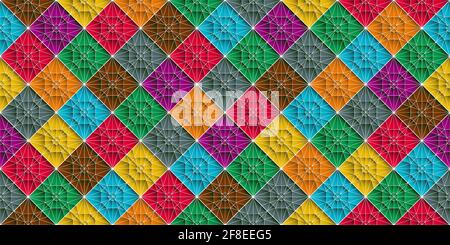 Decorative mosaic background in colors, vector repeating pattern Stock Vector