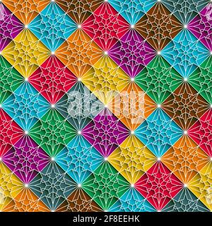 Decorative mosaic background in colors, vector repeating pattern Stock Vector