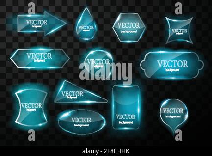 Glass vector button plane. Easy editable background Stock Vector