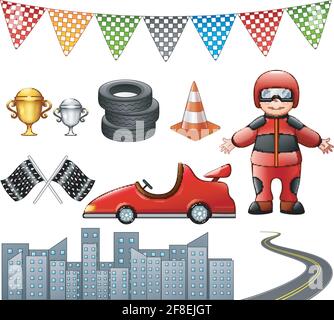 cartoon f1 car racing icon set Stock Vector Image & Art - Alamy
