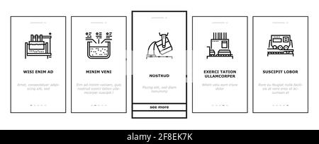 Aluminium Production Onboarding Icons Set Vector Stock Vector