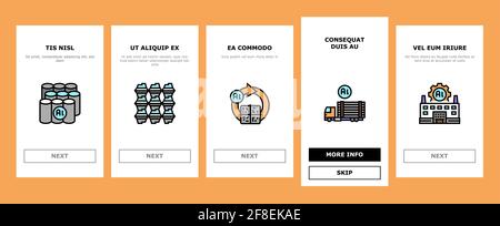 Aluminium Production Onboarding Icons Set Vector Stock Vector