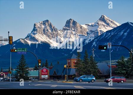 Canmore town centre  Taken @Banff and Jasper National Park, CA Stock Photo