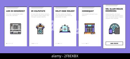 Aluminium Production Onboarding Icons Set Vector Stock Vector