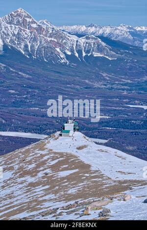 Jasper Gondola station in distance  Taken @Banff and Jasper National Park, CA Stock Photo