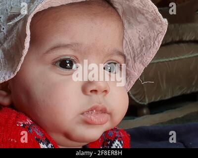 New born baby kid asian colour looks very beautiful. Stock Photo