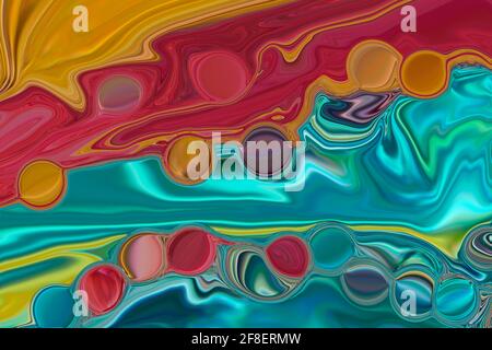 Abstract blurred multicolored liquid background. Stock Photo