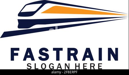 Train logo vector illustration design.fast train logo.High speed train illustration logo-vector illustration Stock Vector