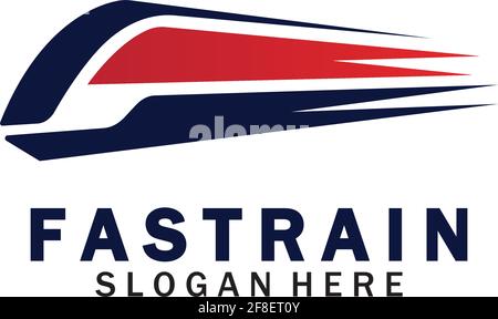 Train logo vector illustration design.fast train logo.High speed train illustration logo-vector illustration Stock Vector